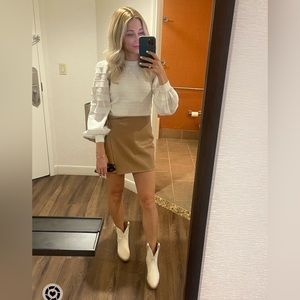 Leather skort